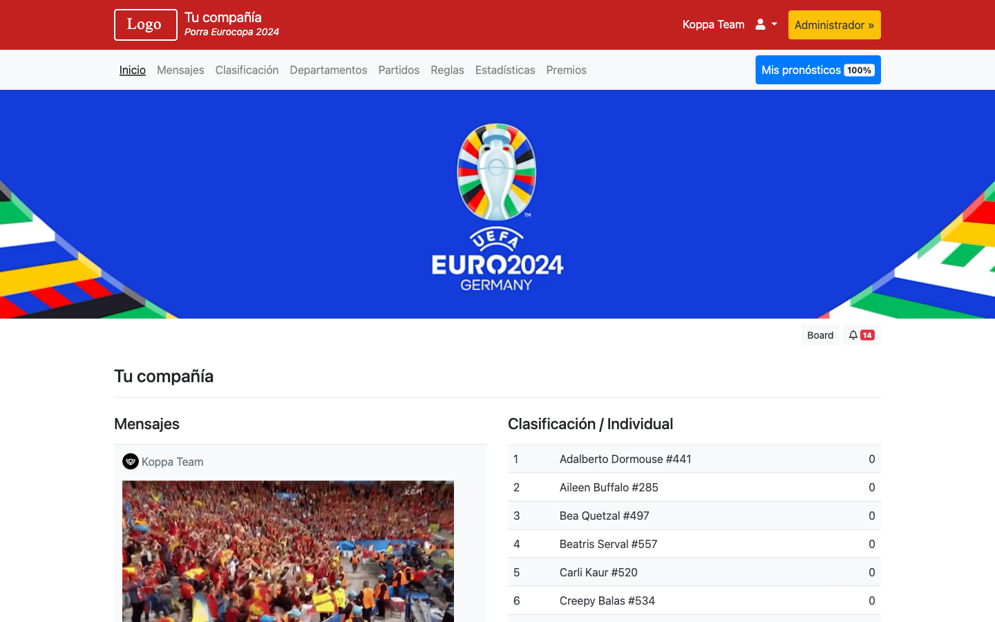 Porra Eurocopa 2024 - Copa Mundial 2026