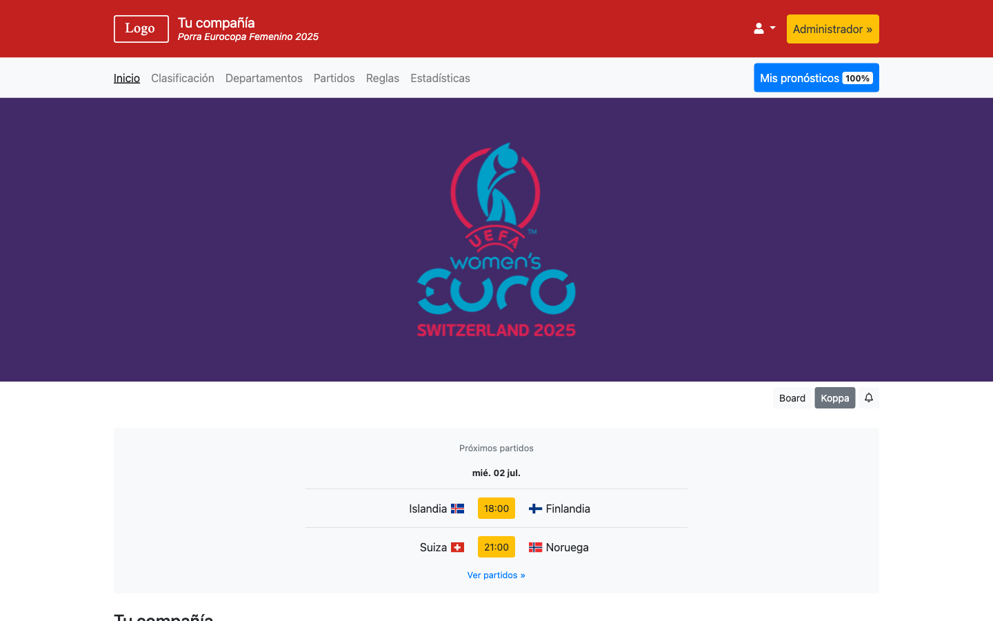 Porra Eurocopa Femenina 2025 - Copa Mundial 2026