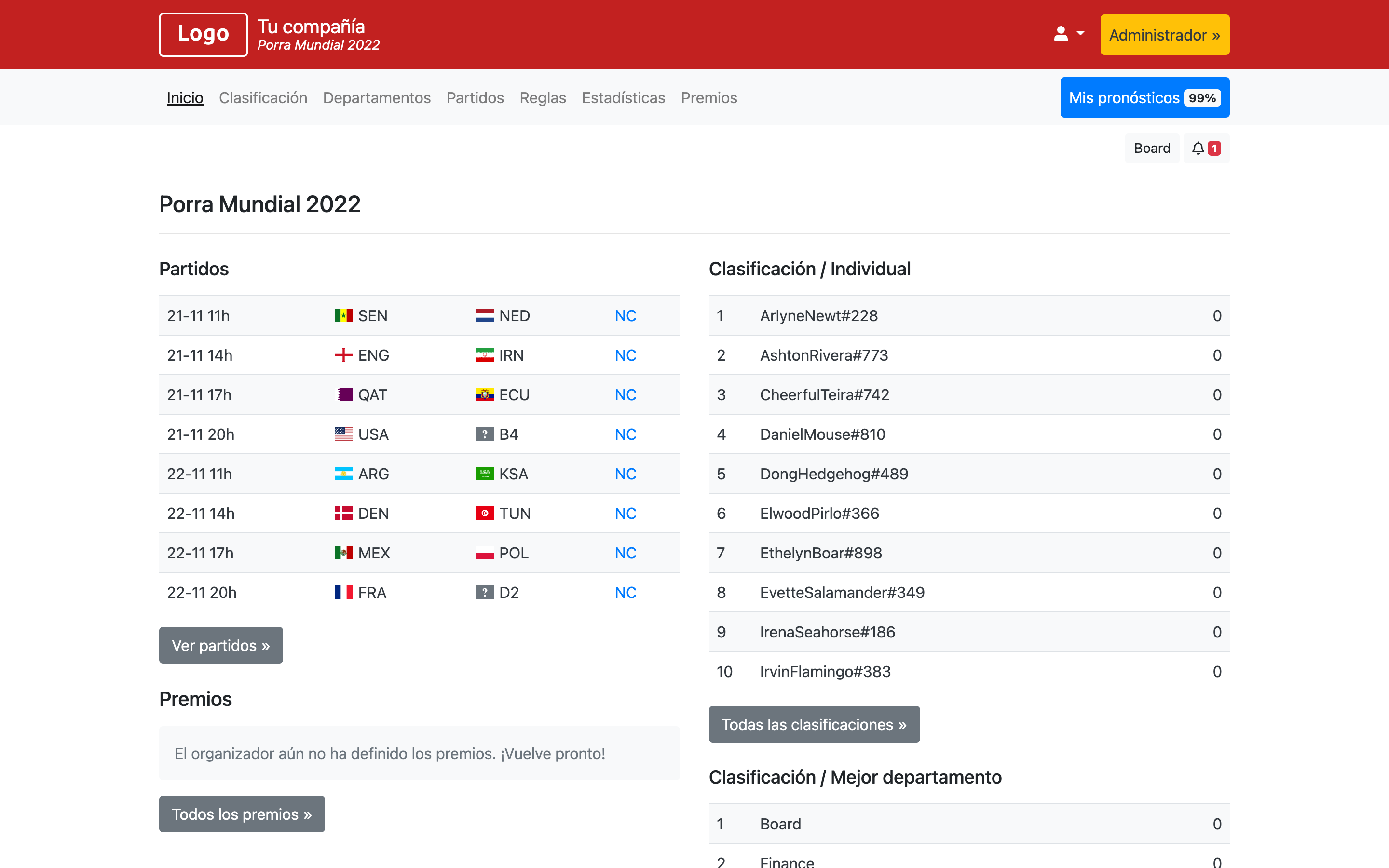 Porra Mundial 2022 - Copa Mundial 2022