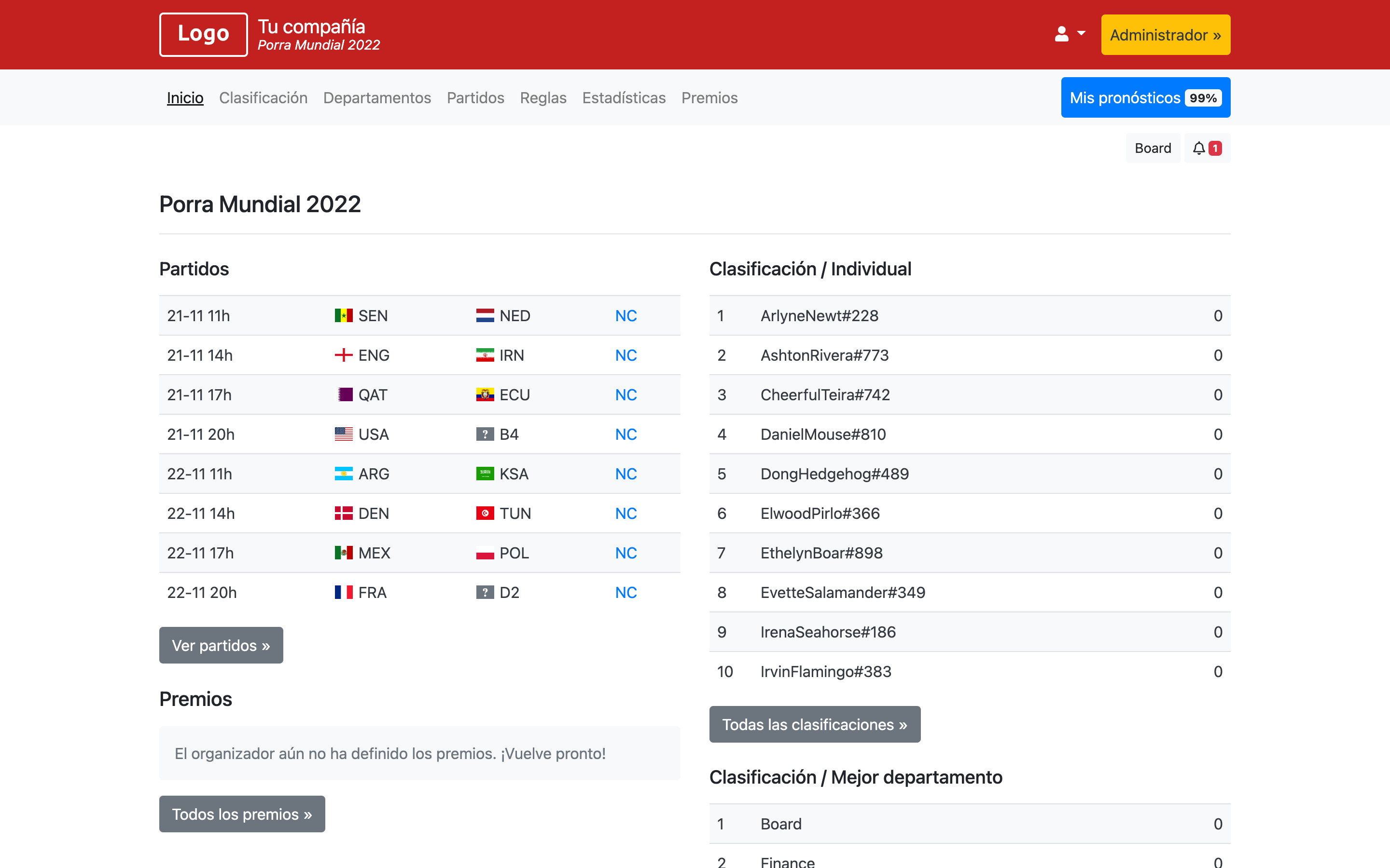 Porra Mundial 2022 - Eurocopa 2024