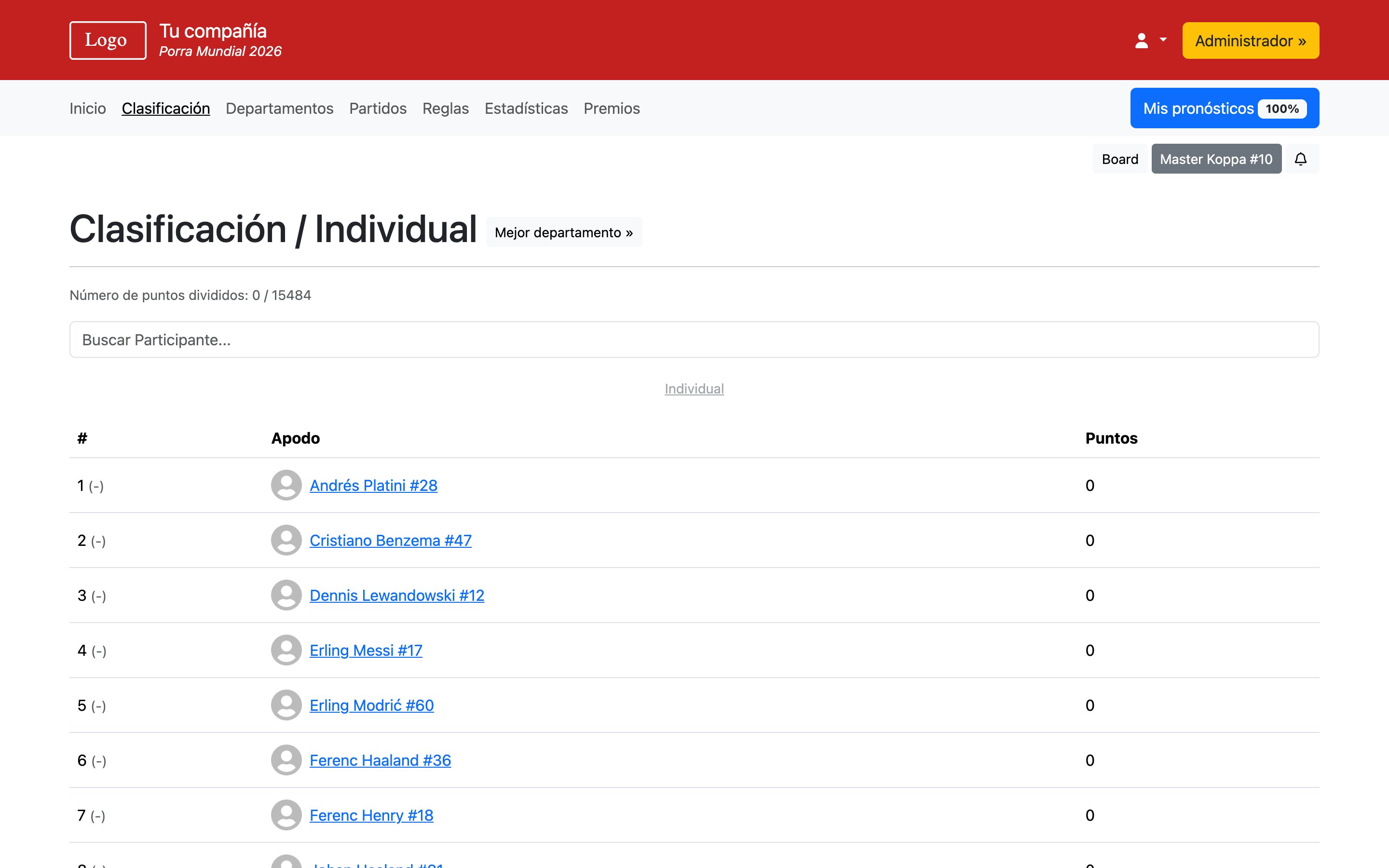 Porra Mundial 2026 - Copa Mundial 2026
