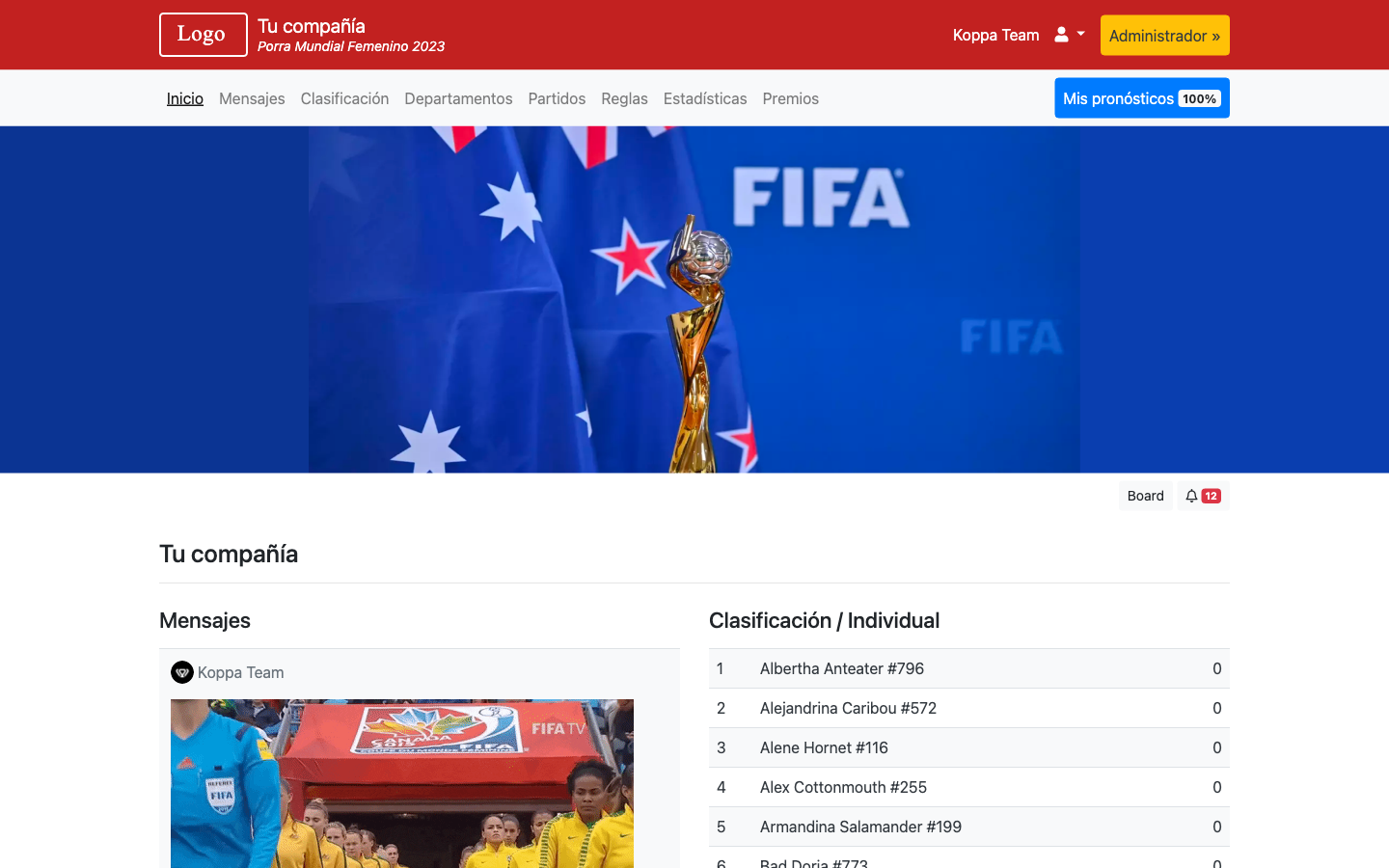Porra Mundial Femenina 2023 - Copa Mundial 2026
